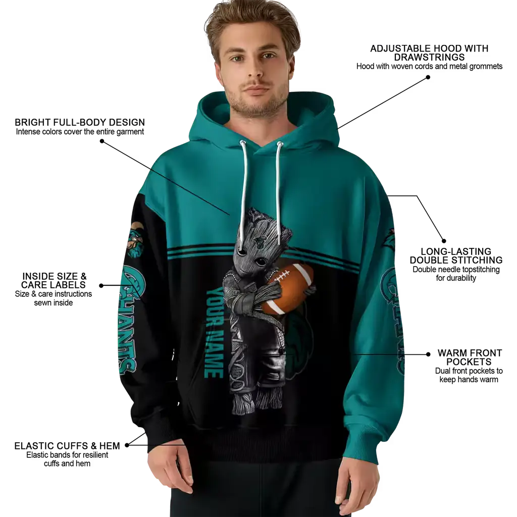 personalized coastal carolina chanticleers baby groot green black hoodie latest model personalized coastal carolina chanticleers baby groot green black hoodie latest model