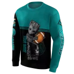 personalized coastal carolina chanticleers baby groot green black hoodie best selling