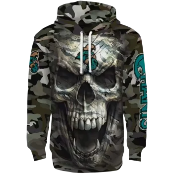 personalized coastal carolina chanticleers camo skull hoodie best selling
