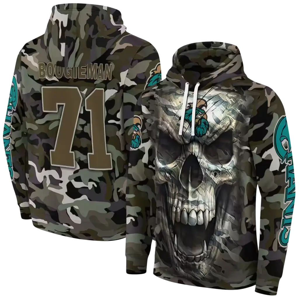 personalized coastal carolina chanticleers camo skull hoodie fashion forward personalized coastal carolina chanticleers camo skull hoodie fashion forward