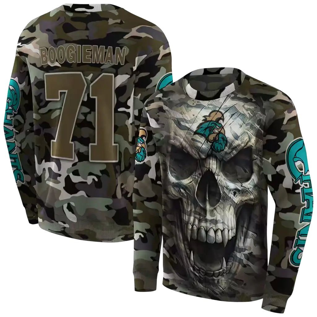 personalized coastal carolina chanticleers camo skull hoodie premium grade personalized coastal carolina chanticleers camo skull hoodie premium grade