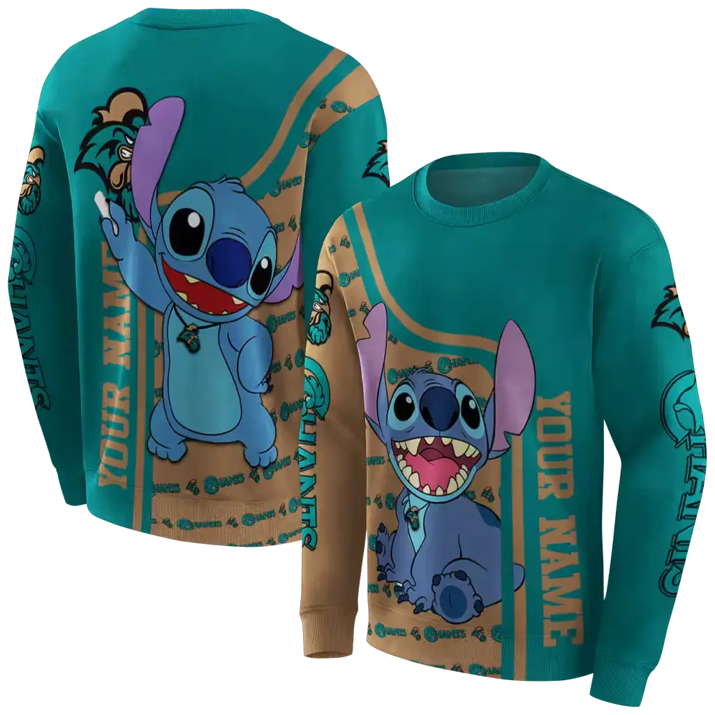 personalized coastal carolina chanticleers stitch green hoodie premium grade personalized coastal carolina chanticleers stitch green hoodie premium grade