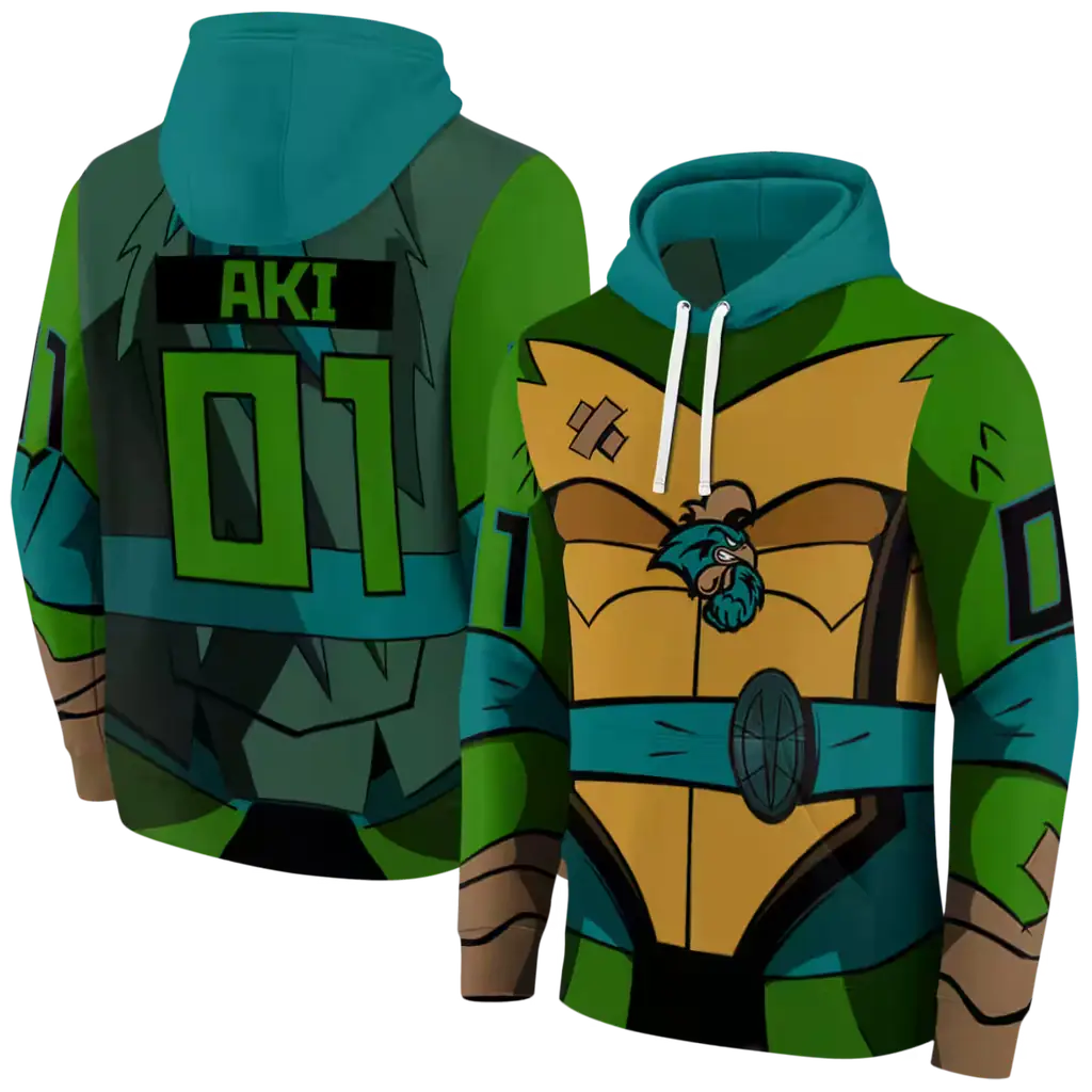 personalized coastal carolina chanticleers superhero armor green hoodie fashion forward personalized coastal carolina chanticleers superhero armor green hoodie fashion forward