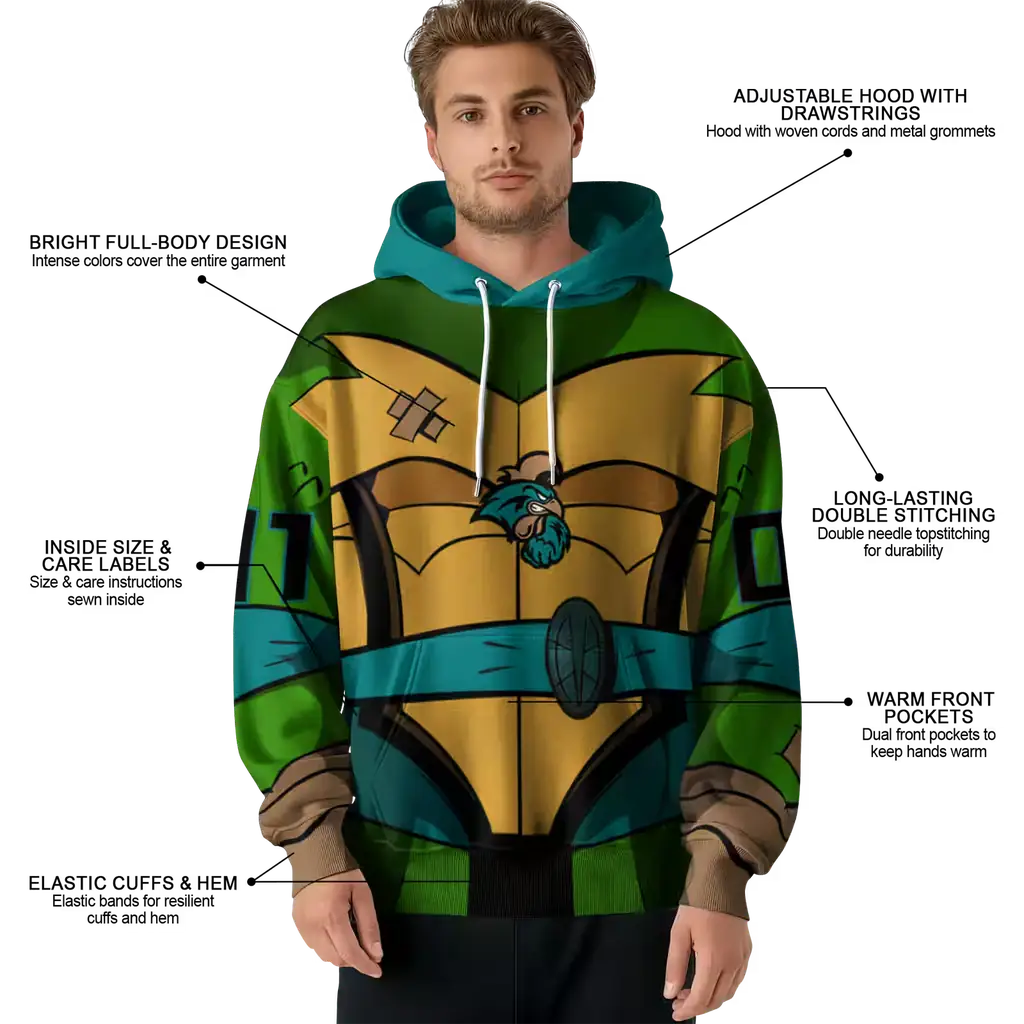 personalized coastal carolina chanticleers superhero armor green hoodie latest model personalized coastal carolina chanticleers superhero armor green hoodie latest model