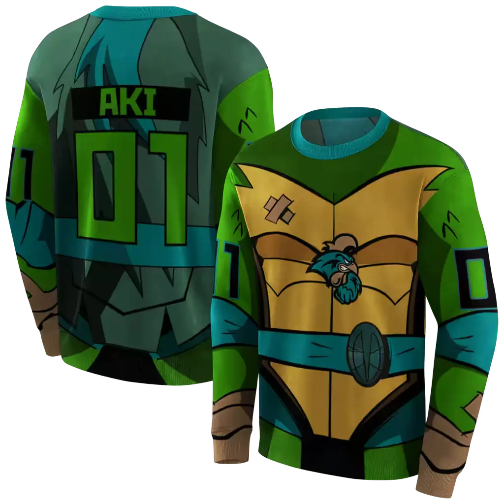 personalized coastal carolina chanticleers superhero armor green hoodie premium grade personalized coastal carolina chanticleers superhero armor green hoodie premium grade