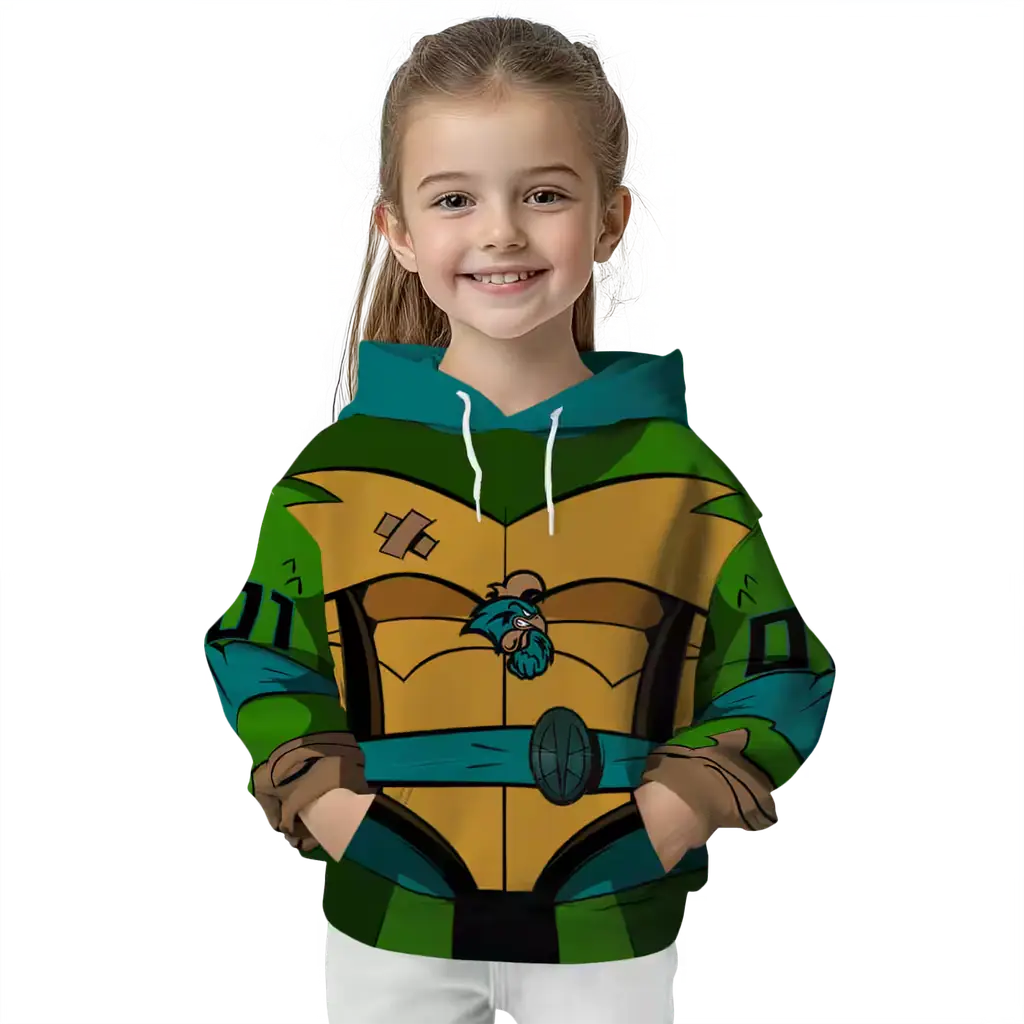 personalized coastal carolina chanticleers superhero armor green hoodie top rated personalized coastal carolina chanticleers superhero armor green hoodie top rated