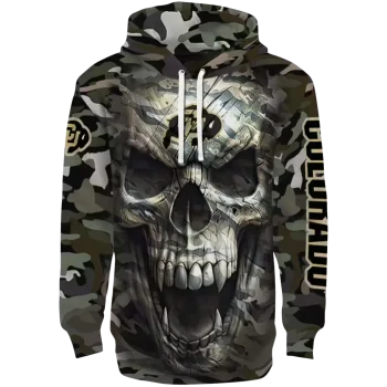 personalized colorado buffaloes camo skull hoodie best selling