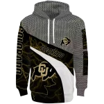 personalized colorado buffaloes hexagonal mesh gold black gray hoodie best selling