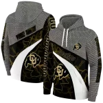 personalized colorado buffaloes hexagonal mesh gold black gray hoodie best selling
