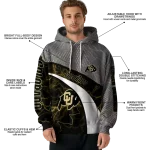 personalized colorado buffaloes hexagonal mesh gold black gray hoodie best selling