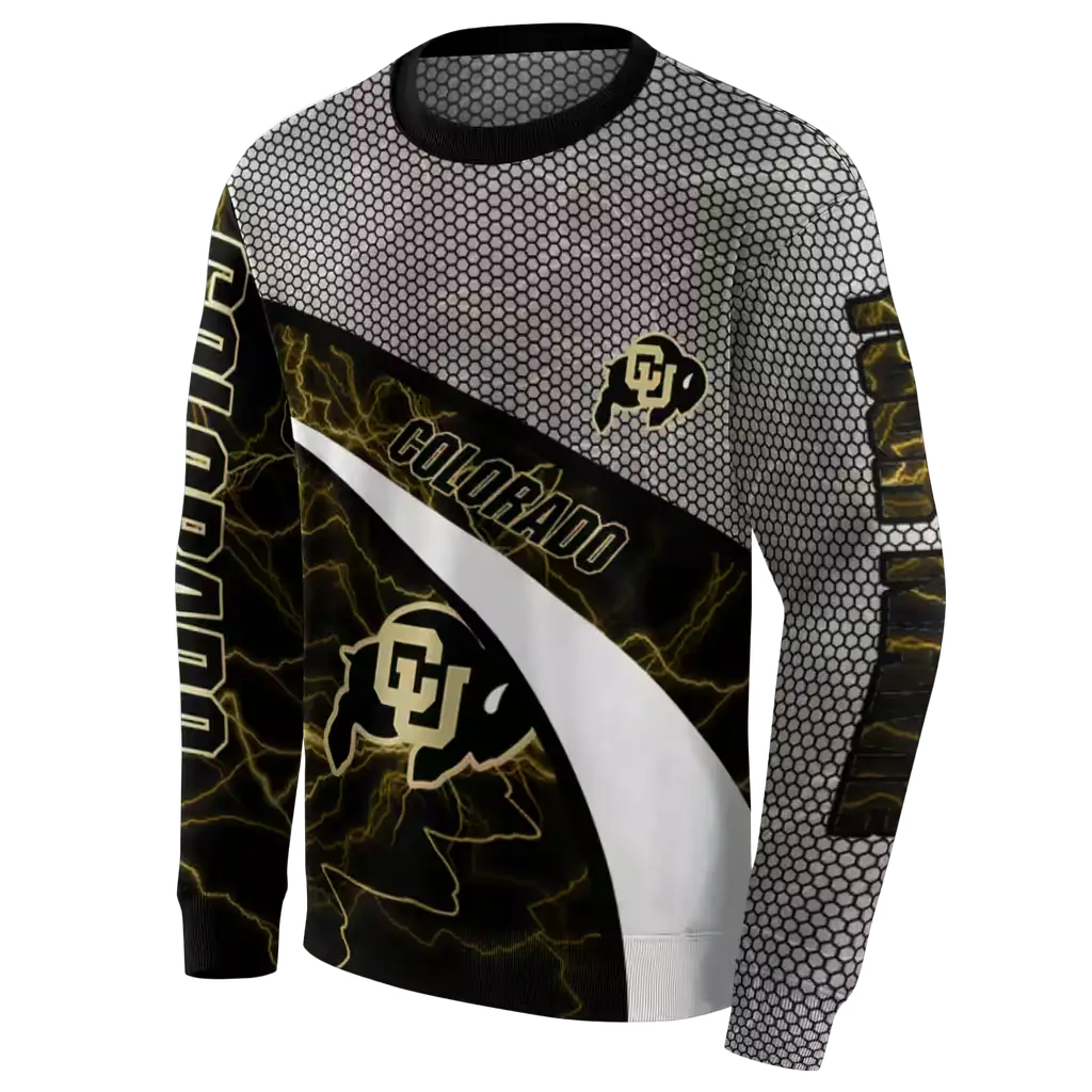 personalized colorado buffaloes hexagonal mesh gold black gray hoodie new arrival personalized colorado buffaloes hexagonal mesh gold black gray hoodie new arrival