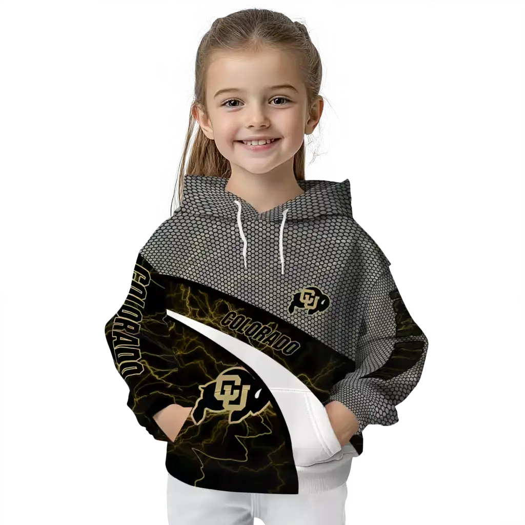 personalized colorado buffaloes hexagonal mesh gold black gray hoodie top rated personalized colorado buffaloes hexagonal mesh gold black gray hoodie top rated