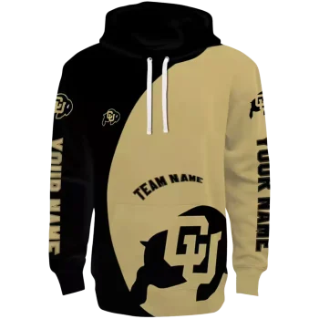 personalized colorado buffaloes minimalist design gold black hoodie best selling