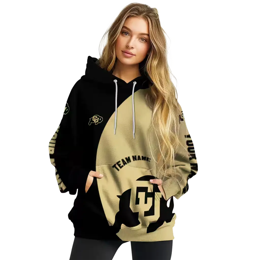personalized colorado buffaloes minimalist design gold black hoodie high quality personalized colorado buffaloes minimalist design gold black hoodie high quality