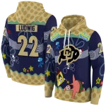 personalized colorado buffaloes spongebob patrick star gold navy hoodie best selling