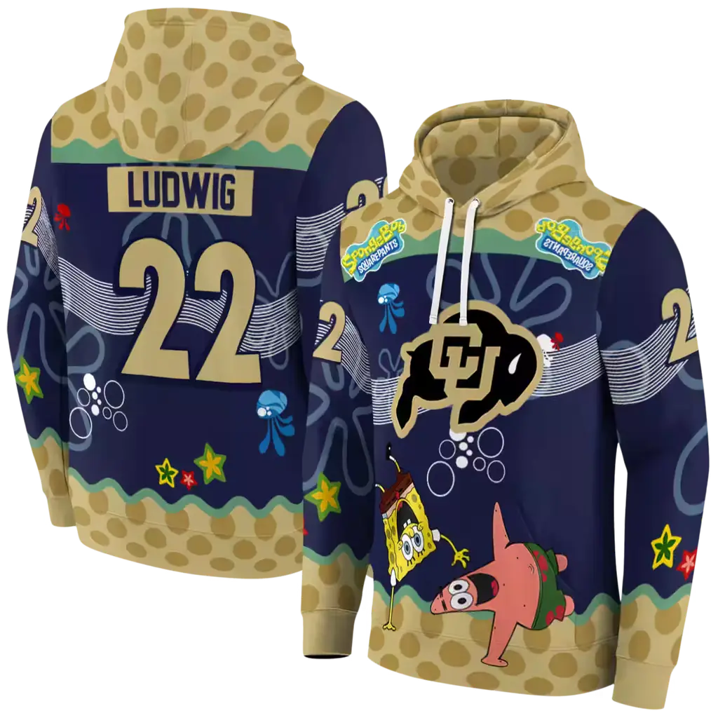 personalized colorado buffaloes spongebob patrick star gold navy hoodie fashion forward personalized colorado buffaloes spongebob patrick star gold navy hoodie fashion forward