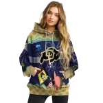 personalized colorado buffaloes spongebob patrick star gold navy hoodie best selling