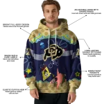 personalized colorado buffaloes spongebob patrick star gold navy hoodie best selling