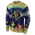 personalized colorado buffaloes spongebob patrick star gold navy hoodie best selling