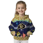 personalized colorado buffaloes spongebob patrick star gold navy hoodie best selling