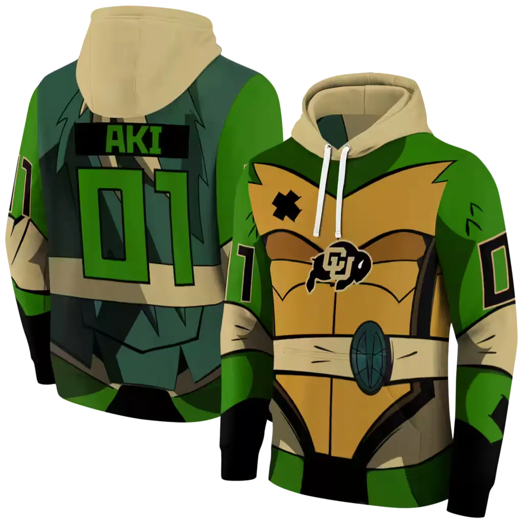 personalized colorado buffaloes superhero armor gold green hoodie fashion forward personalized colorado buffaloes superhero armor gold green hoodie fashion forward