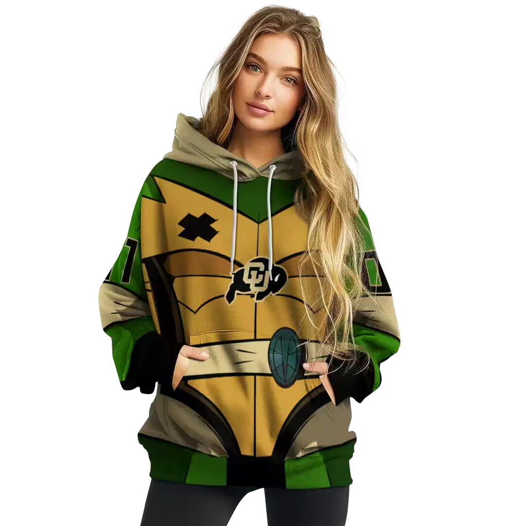 personalized colorado buffaloes superhero armor gold green hoodie high quality personalized colorado buffaloes superhero armor gold green hoodie high quality