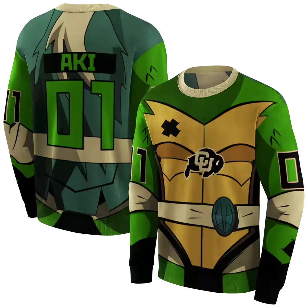 personalized colorado buffaloes superhero armor gold green hoodie premium grade personalized colorado buffaloes superhero armor gold green hoodie premium grade
