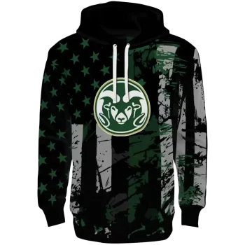 personalized colorado state rams distressed flag green black hoodie best selling