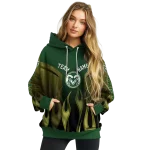 personalized colorado state rams flame design green hoodie best selling