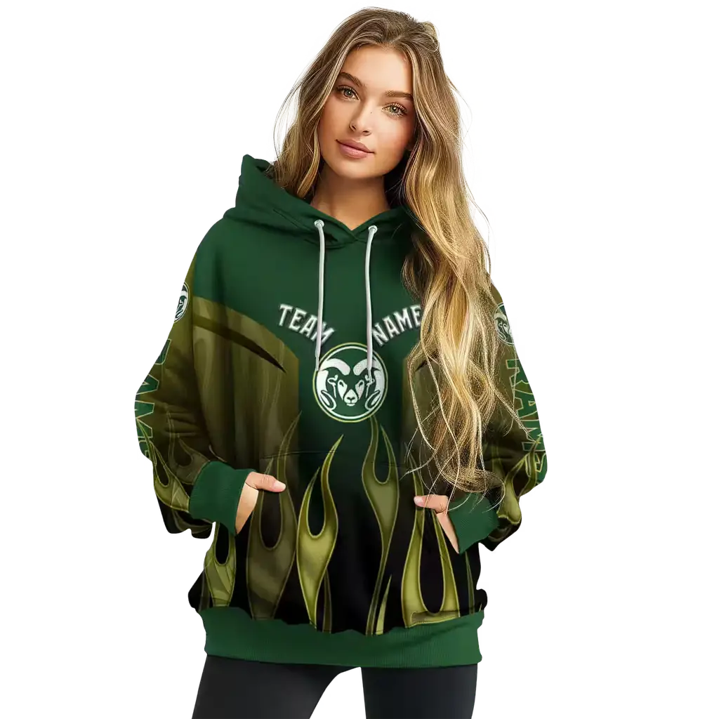personalized colorado state rams flame design green hoodie high quality personalized colorado state rams flame design green hoodie high quality