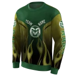 personalized colorado state rams flame design green hoodie best selling