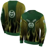 personalized colorado state rams flame design green hoodie best selling