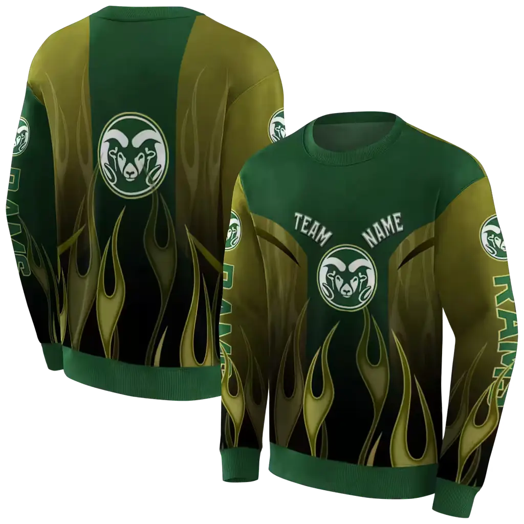 personalized colorado state rams flame design green hoodie premium grade personalized colorado state rams flame design green hoodie premium grade