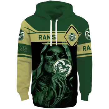 personalized colorado state rams grim reaper green black hoodie best selling