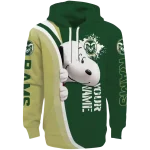 personalized colorado state rams peeking snoopy green hoodie best selling