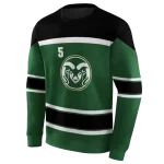 personalized colorado state rams striped pattern green hoodie best selling