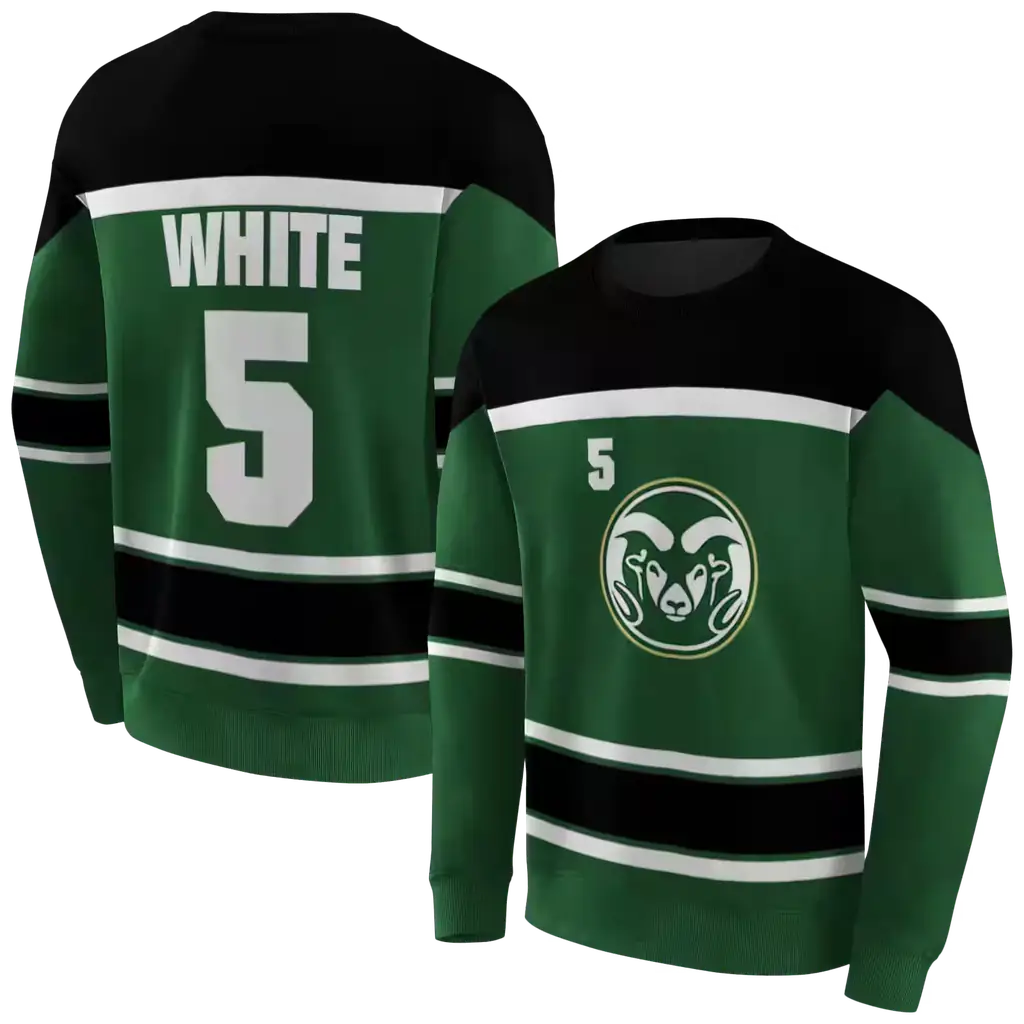 personalized colorado state rams striped pattern green hoodie premium grade personalized colorado state rams striped pattern green hoodie premium grade