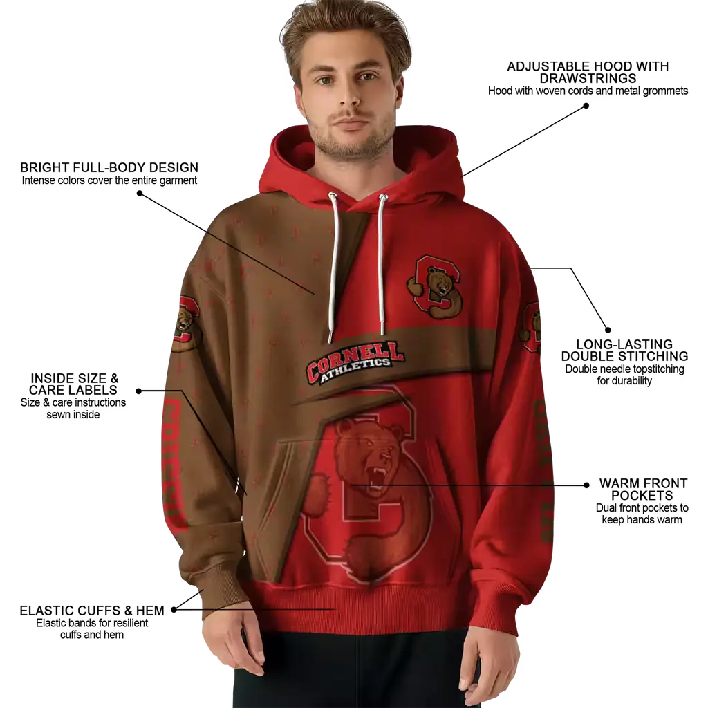 personalized cornell big red abstract shape red hoodie latest model personalized cornell big red abstract shape red hoodie latest model