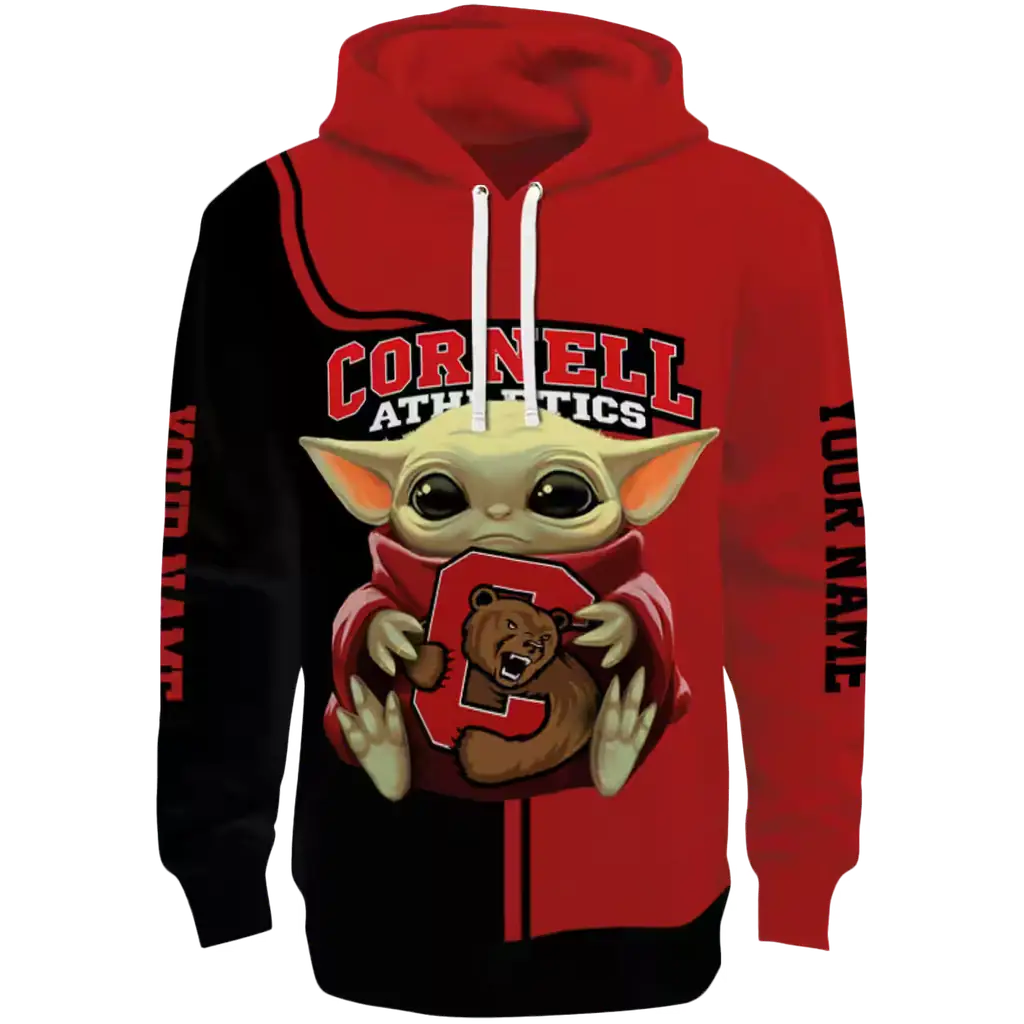 personalized cornell big red baby yoda red black hoodie best selling personalized cornell big red baby yoda red black hoodie best selling
