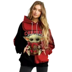 personalized cornell big red baby yoda red black hoodie best selling