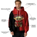 personalized cornell big red baby yoda red black hoodie best selling