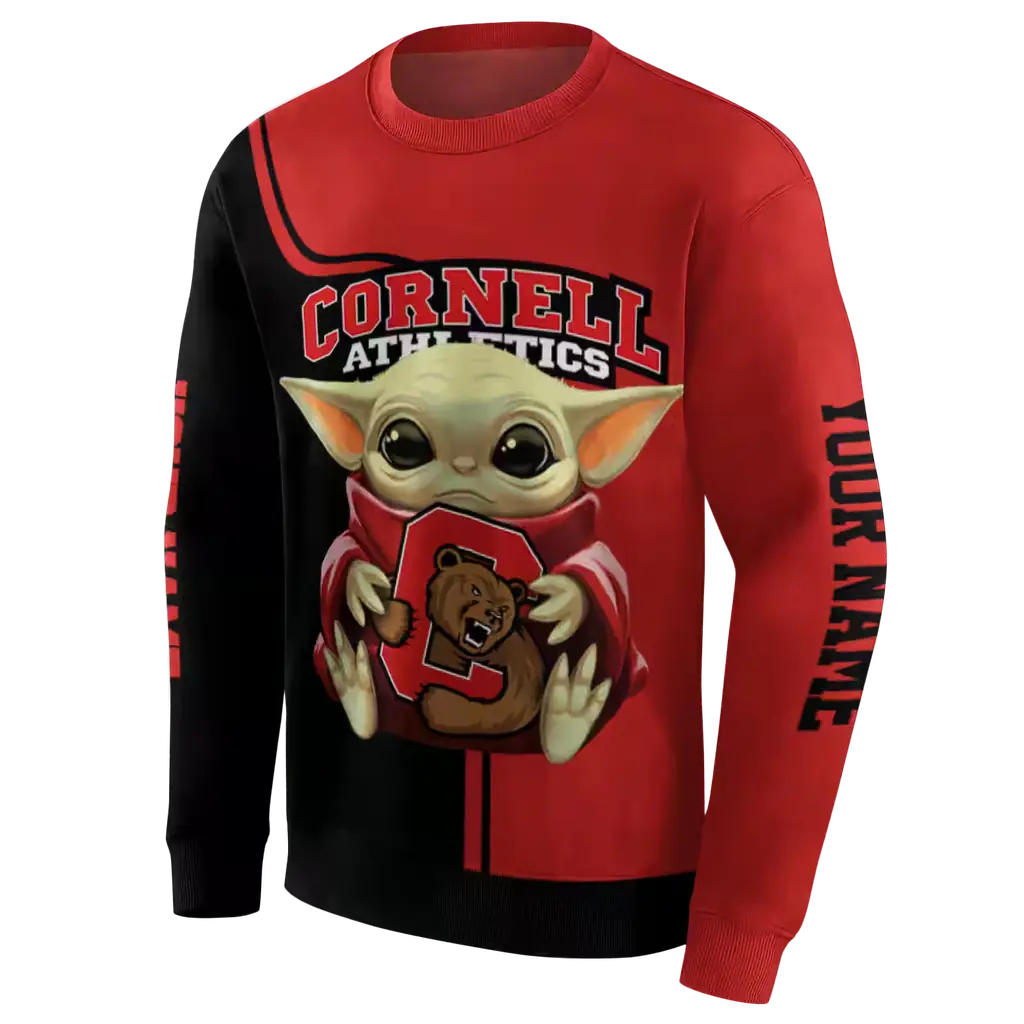personalized cornell big red baby yoda red black hoodie new arrival personalized cornell big red baby yoda red black hoodie new arrival