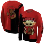 personalized cornell big red baby yoda red black hoodie best selling