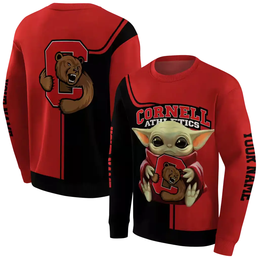 personalized cornell big red baby yoda red black hoodie premium grade personalized cornell big red baby yoda red black hoodie premium grade