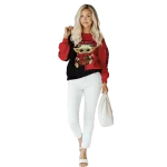 personalized cornell big red baby yoda red black hoodie best selling