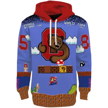 personalized cornell big red mario blue black hoodie best selling