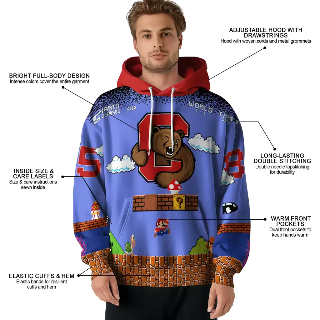 personalized cornell big red mario blue black hoodie latest model personalized cornell big red mario blue black hoodie latest model