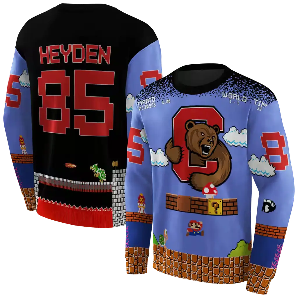 personalized cornell big red mario blue black hoodie premium grade personalized cornell big red mario blue black hoodie premium grade