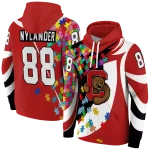 personalized cornell big red puzzle pieces red hoodie best selling