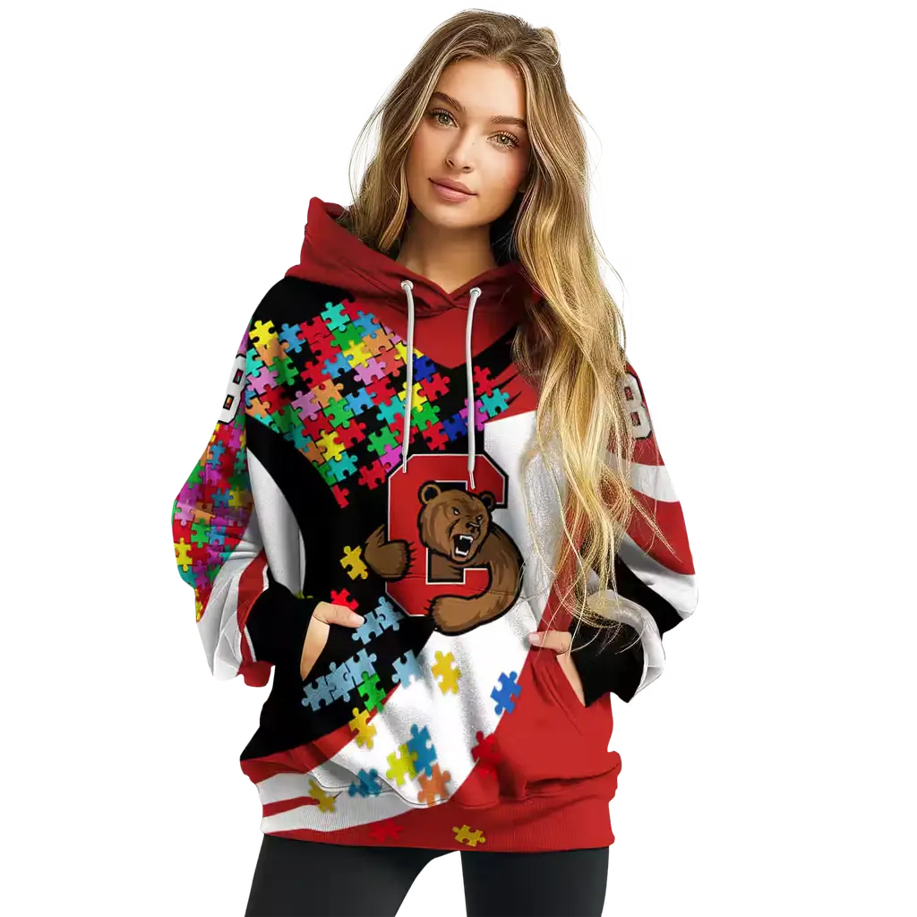 personalized cornell big red puzzle pieces red hoodie high quality personalized cornell big red puzzle pieces red hoodie high quality